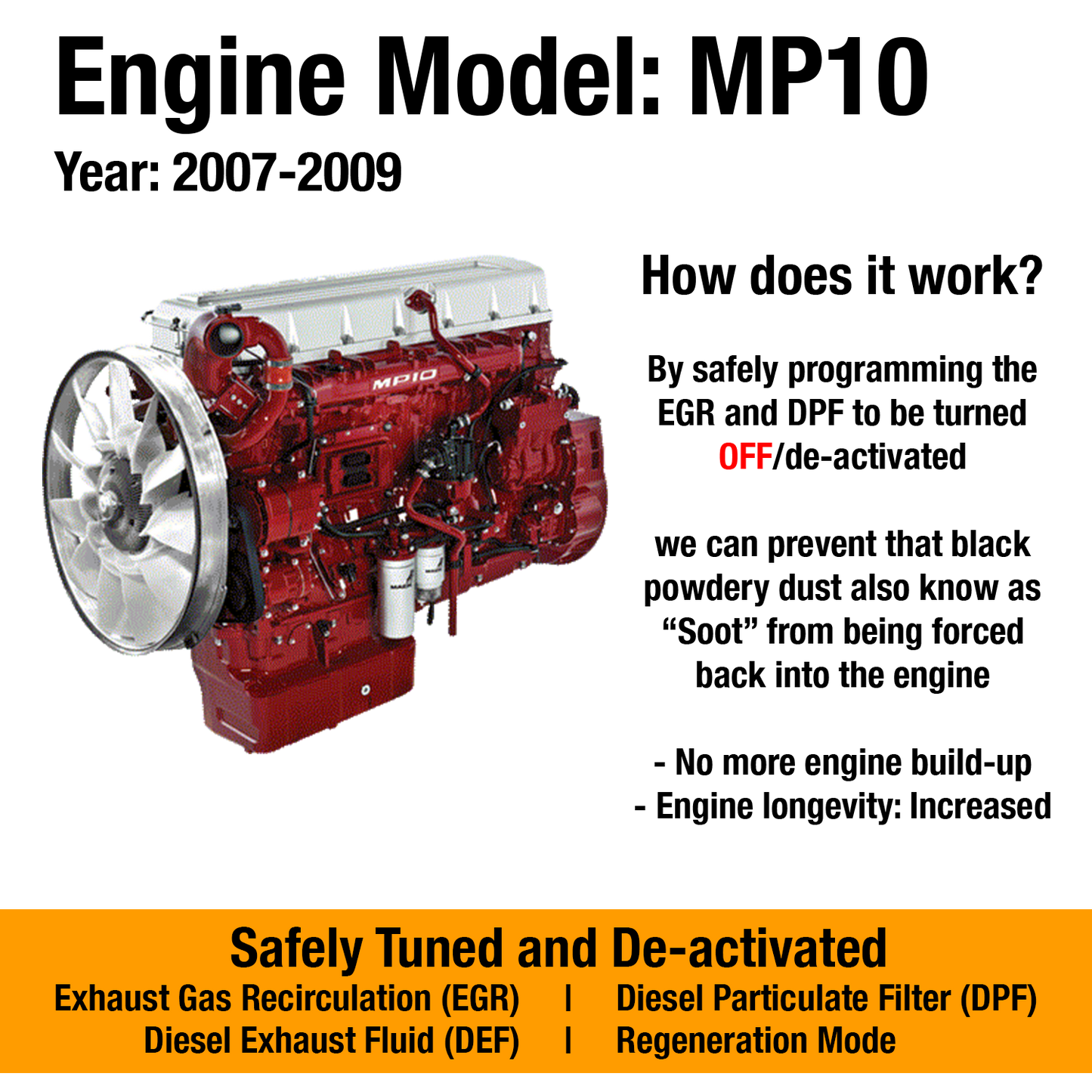Mack Engine: MP10 (2007-2009) EGR/DPF Delete Package