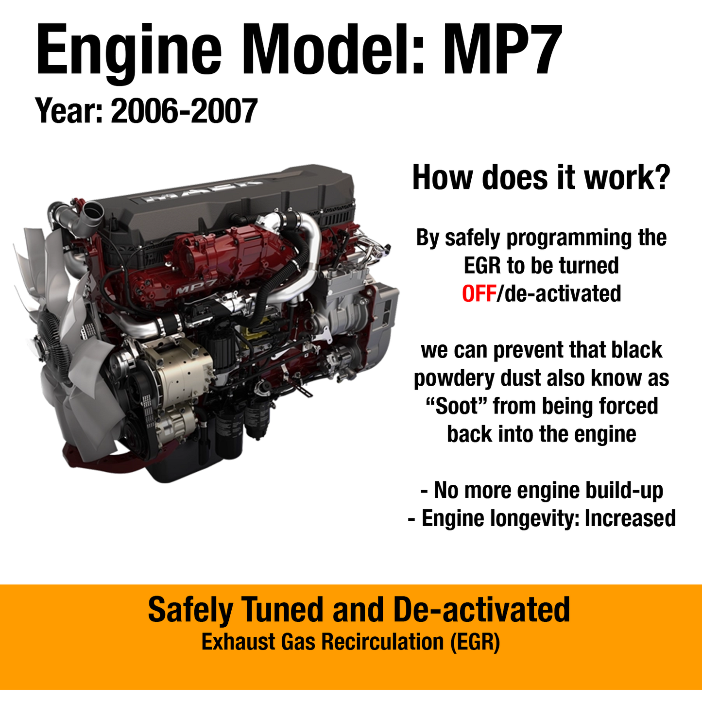 Mack Engine: MP7 (2006-2007) EGR Delete Package