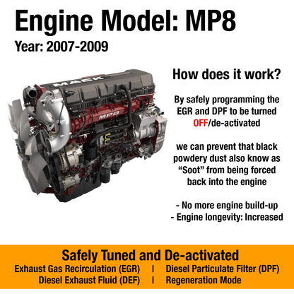 Mack Engine: MP8 (2007-2009) EGR/DPF Delete Package